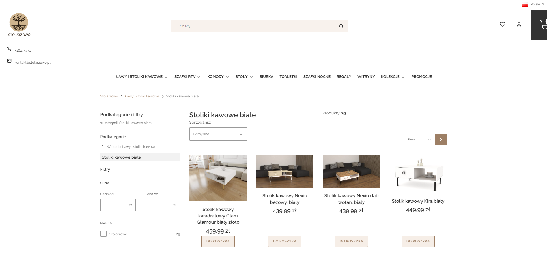 Jak wybrać białe stoliki kawowe?